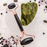 Obsidyen Roller ve Yeşim Kaz Ayağı Gua Sha Takımı