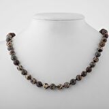 Meksika Jasper 8 mm Düğümlü Doğal Taş Kolye