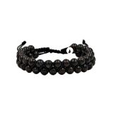 Nuummite 6mm Çift Sıra Makrome Doğal Taş Bileklik