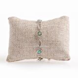 Zümrüt Doğal Taş Gümüş Zincir Bileklik