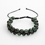 Yeşil Kanbaba Jasper 8mm Çift Sıra Makrome Doğal Taş Bileklik