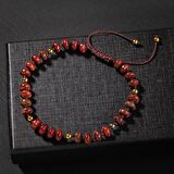 Dragon Jasper-Hematit Doğal Taş Erkek Tasarım Bileklik