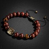 Kaplan Gözü-Hematit-Kuka Doğal Taş Gümüş Erkek Bileklik