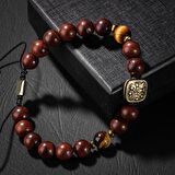 Kaplan Gözü-Hematit-Kuka Doğal Taş Gümüş Erkek Bileklik