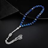 Lapis Lazuli Doğal Taş 8mm Gümüş Tesbih