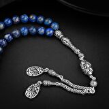 Lapis Lazuli Doğal Taş 8mm Gümüş Tesbih