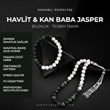 Havlit-Yeşil Jasper Doğal Taş Tesbih Bileklik Seti