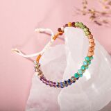 Çakra Bileklik BL-1292 Amazonit, Ametist, Güneş Taşı, Jasper, Lapis, Rutilli Kuvars