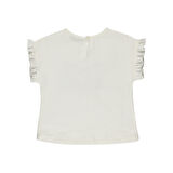 Panço Kız Çocuk Baskı Detaylı T-Shirt Beyaz
