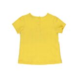 Panço Kız Çocuk Fırfır Tül Detaylı T-Shirt Ekru