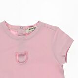 Panço Kız Çocuk Nakış Detaylı T-Shirt Pembe