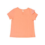 Panço Kız Çocuk Fırfır Detaylı T-Shirt Oranj