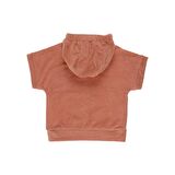 Panço Erkek Çocuk Havlu Dokulu Kapşonlu Sweatshirt Oranj