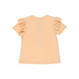 Panço Kız Çocuk Balon Nakışlı T-shirt Beyaz