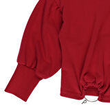 Panço Kız Çocuk Aksesuar Detaylı Sweatshirt Siyah