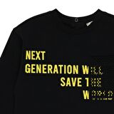 Panço Erkek Çocuk Baskılı T-Shirt Siyah