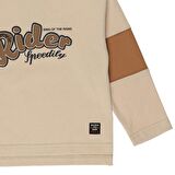 Panço Erkek Çocuk Baskılı T-Shirt Bej