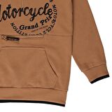 Panço Erkek Çocuk Kapüşonlu Sweatshirt Camel