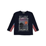 Panço Erkek Çocuk Baskılı T-Shirt Lacivert
