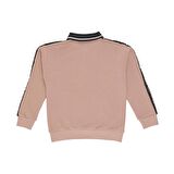Panço Erkek Çocuk Çizgili Yakalı Sweatshirt Somon