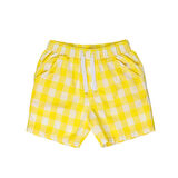 Panço Erkek Çocuk Beli Lastikli Kareli Şort Sarı