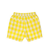Panço Erkek Çocuk Beli Lastikli Kareli Şort Sarı