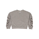 Panço Kız Çocuk Nakışlı Sweatshirt Bej