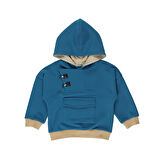 Panço Erkek Çocuk Kapüşonlu Sweatshirt Petrol