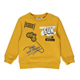 Panço Erkek Çocuk Baskılı Sweatshirt Sarı