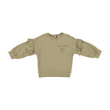 Panço Kız Çocuk Fırfır Detaylı Sweatshirt Ekru