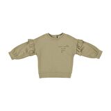 Panço Kız Çocuk Fırfır Detaylı Sweatshirt Ekru