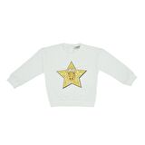 Panço Kız Çocuk Baskı Detaylı Sweatshirt Ekru