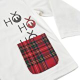 Panço Erkek Çocuk Ekose Cepli Uzun Kollu T-Shirt Ekru