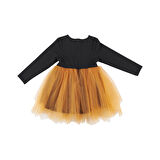 Panço Kız Çocuk Pelerinli Parti Elbisesi Siyah