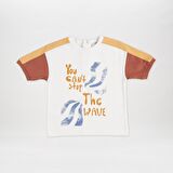 Erkek Çocuk Baskılı T-shirt Ekru