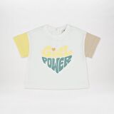 Panço Kız Çocuk Baskılı T-shirt Beyaz