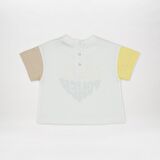 Panço Kız Çocuk Baskılı T-shirt Beyaz