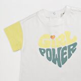 Panço Kız Çocuk Baskılı T-shirt Beyaz