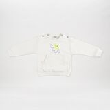 Kız Çocuk Baskı Detaylı Sweatshirt Ekru