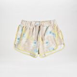 Panço Kız Çocuk Batik Desenli Şort Bej