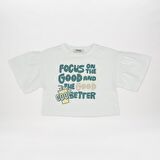 Panço Kız Çocuk Baskılı T-Shirt Sarı