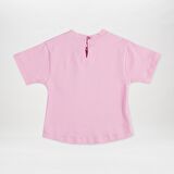 Kız Çocuk Cebi Fırfır Detaylı T-Shirt Beyaz