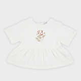 Kız Çocuk Nakış Detaylı Sweatshirt Ekru