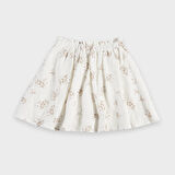 Kız Çocuk Çıtır Desenli Etek Ekru