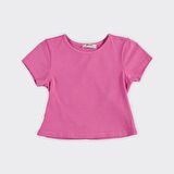 Kız Çocuk Arkası Pencere Detaylı T-Shirt Yeşil