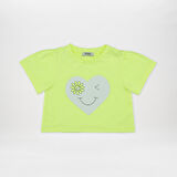 Kız Çocuk Baskı Detaylı T-Shirt Sarı