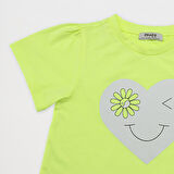 Kız Çocuk Baskı Detaylı T-Shirt Sarı