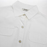 Kız Çocuk Papatya Düğmeli Gömlek Ekru