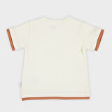 Unisex Çocuk Baskılı  Kısa Kollu T-Shirt Ekru