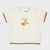 Unisex Çocuk Baskılı  Kısa Kollu T-Shirt Ekru